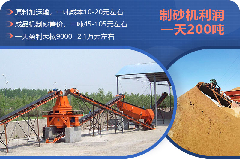 制砂機(jī)一天200噸利潤(rùn) 制砂機(jī)一天200噸利潤(rùn)