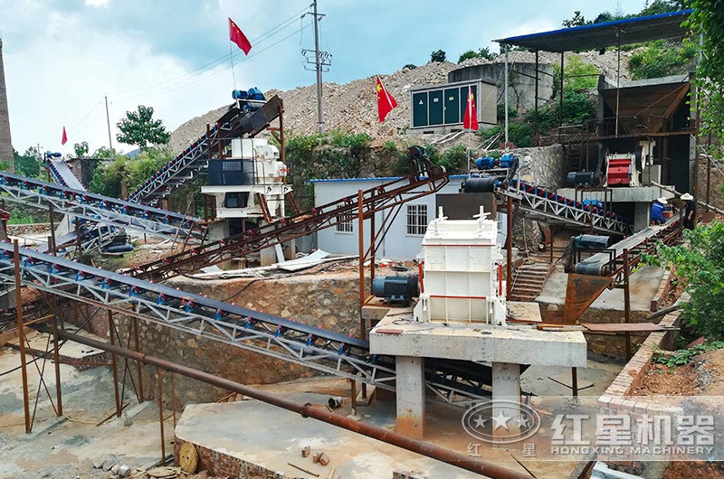 砂石生產(chǎn)線現(xiàn)場圖片，處理石灰石