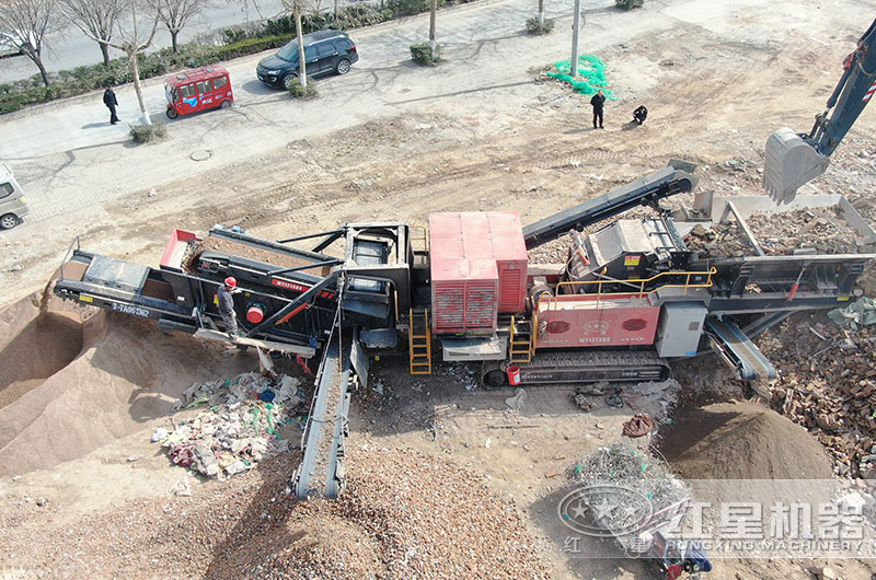 山東濟(jì)南建筑垃圾破碎現(xiàn)場